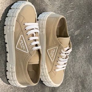 Prada double wheel nylon gabardine sneakers